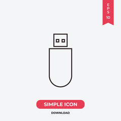 Fototapeta premium Flash drive icon vector. USB sign