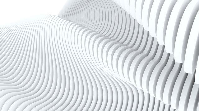 Geometric white background with waves
