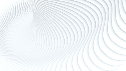White abstract background with waves. Creative Architectural Concept - obrazy, fototapety, plakaty