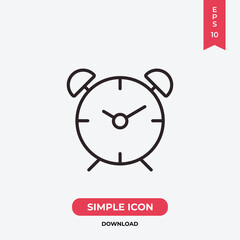 Alarm icon vector. Clock sign