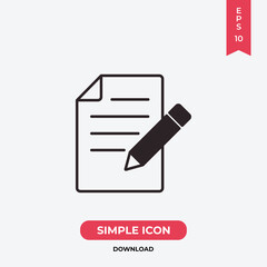 Writing icon vector. Pen sign
