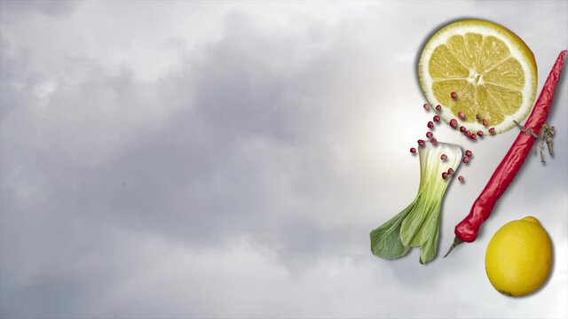Verschiedene gesunde Obst und Gem&uuml;se.. Various healthy fruits and vegetables.