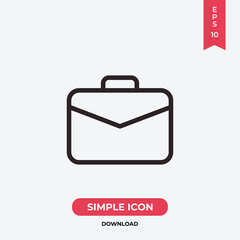 Obraz premium Briefcase icon vector. Suitcase sign