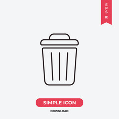 Trash can icon vector. Garbage sign