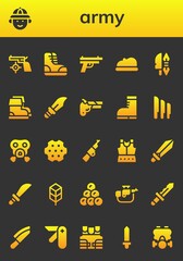 Modern Simple Set of army Vector filled Icons