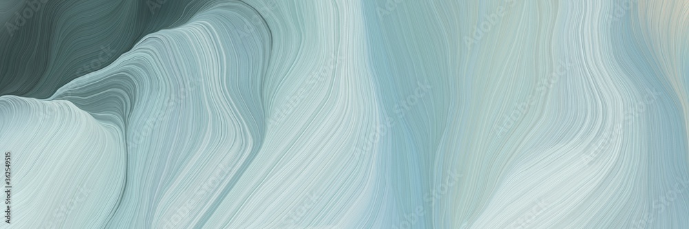 Poster inconspicuous header with colorful modern soft swirl waves background design with pastel blue, dark slate gray and light slate gray color