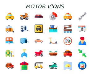 Modern Simple Set of motor Vector flat Icons