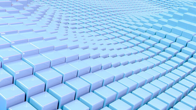Abstract geometric blue background with cubes