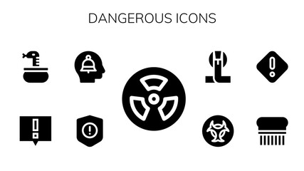 Modern Simple Set of dangerous Vector filled Icons
