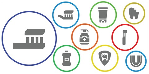 toothpaste icon set