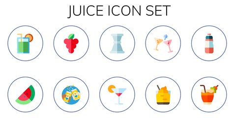Modern Simple Set of juice Vector flat Icons