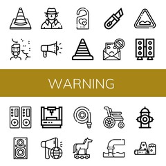 warning simple icons set
