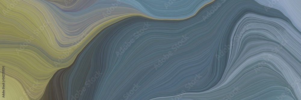 Poster inconspicuous elegant curvy swirl waves background design with dim gray, dark khaki and dark gray co