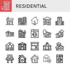 residential icon set