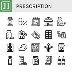 Fototapeta premium prescription simple icons set