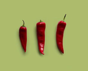Three of red pepper
