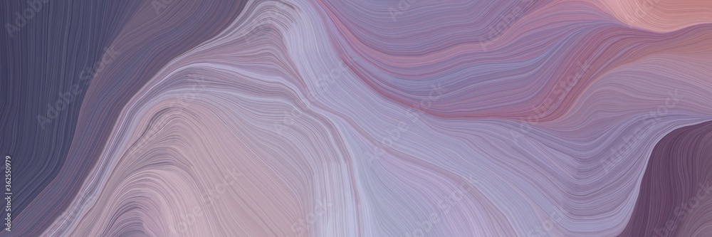 Poster inconspicuous banner with colorful modern waves background design with pastel purple, dark slate gra