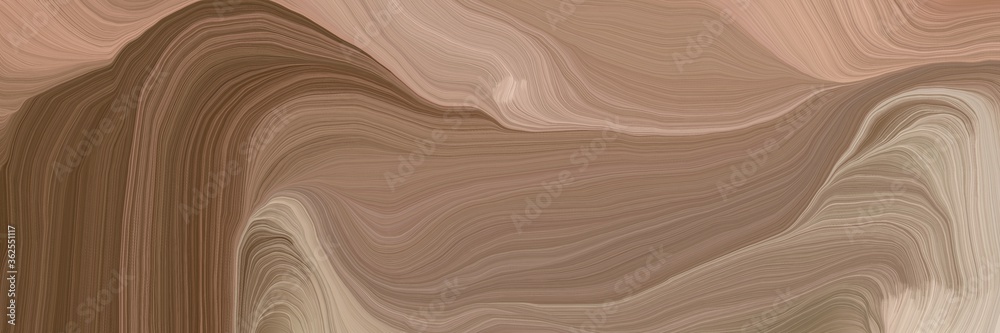 Poster inconspicuous banner with colorful modern waves background design with pastel brown, gray gray and o
