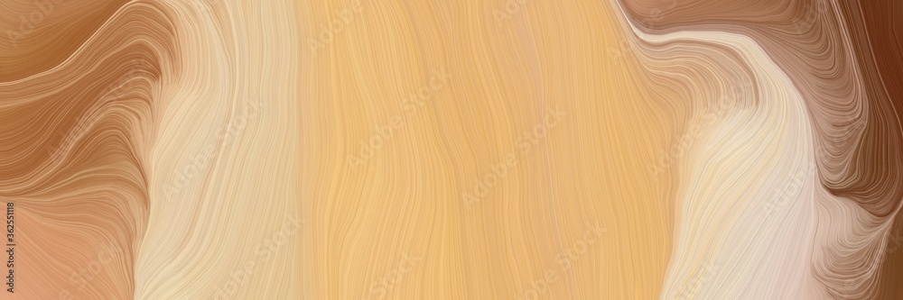 Aufkleber unobtrusive header with colorful elegant curvy swirl waves background illustration with burly wood, 