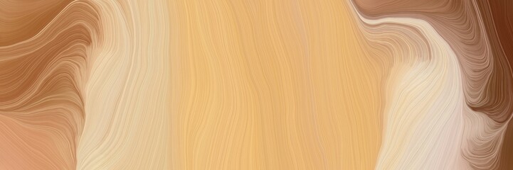 unobtrusive header with colorful elegant curvy swirl waves background illustration with burly wood, brown and wheat color