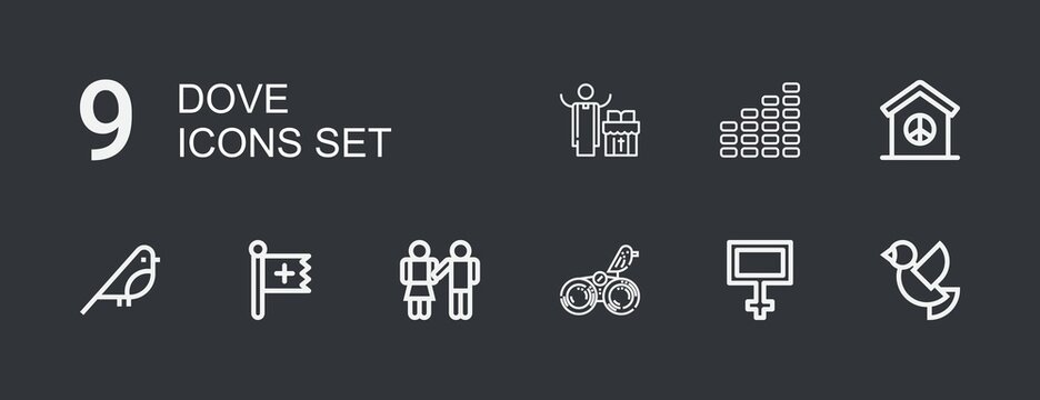 Editable 9 dove icons for web and mobile