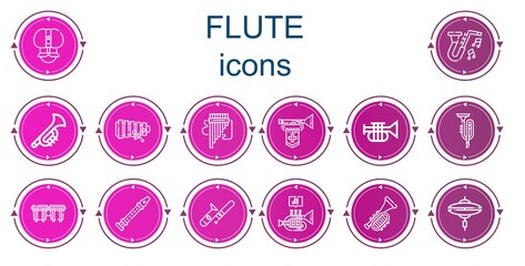 Editable 14 flute icons for web and mobile