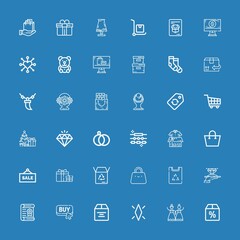 Editable 36 gift icons for web and mobile