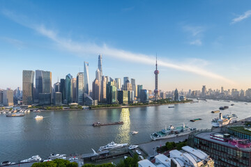 shanghai cityscape at dusk