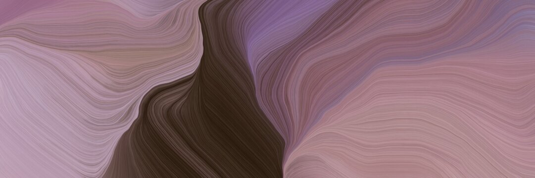 inconspicuous banner with elegant modern waves background illustration with rosy brown, very dark pink and old mauve color