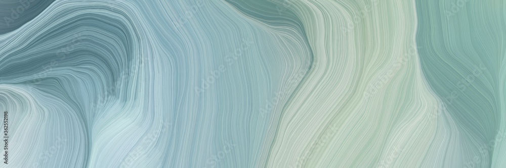 Aufkleber unobtrusive colorful smooth swirl waves background design with dark gray, teal blue and light gray c