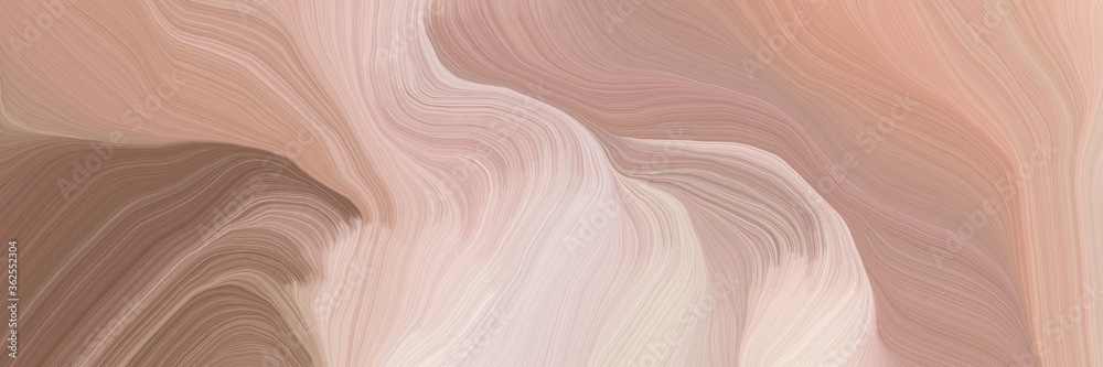 Poster inconspicuous colorful abstract waves design with tan, rosy brown and pastel brown color