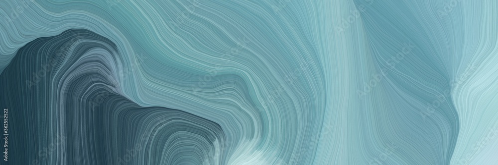 Aufkleber unobtrusive colorful elegant curvy swirl waves background illustration with cadet blue, dark slate g