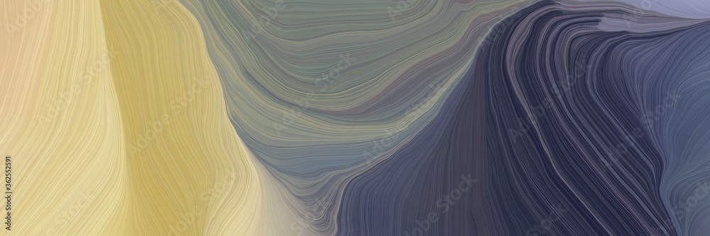 Aufkleber inconspicuous header with colorful modern soft curvy waves background design with dim gray, burly wood and dark slate gray color