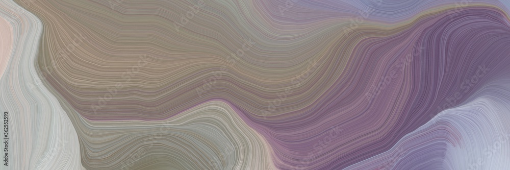 Poster unobtrusive header with elegant modern waves background design with gray gray, silver and dim gray color