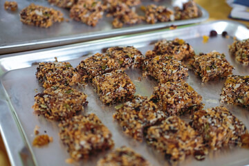 mixed cereal seed in cereal granula muesli bar