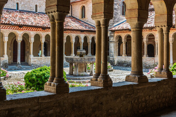 Fototapeta premium Ancient Abbey of Follina. Immersion in the cloister and in history. Treviso