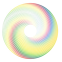 Gradient Lines in Circle Form . Spiral Vector Illustration .Technology round Logo . Design element . Abstract colorful Geometric shape . Striped border frame