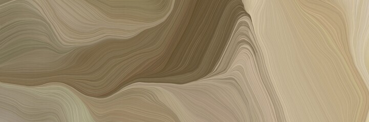 inconspicuous banner with elegant abstract waves illustration with gray gray, tan and dark olive green color