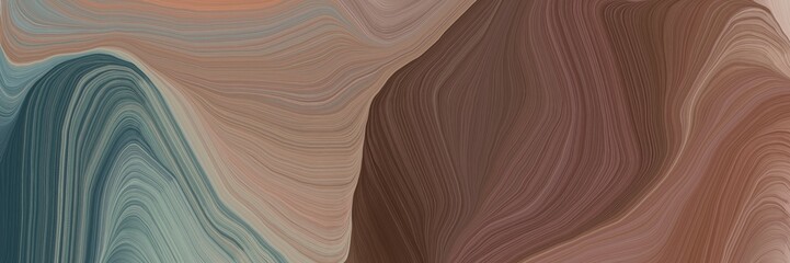 unobtrusive header with elegant smooth swirl waves background design with pastel brown, dark slate gray and dark gray color