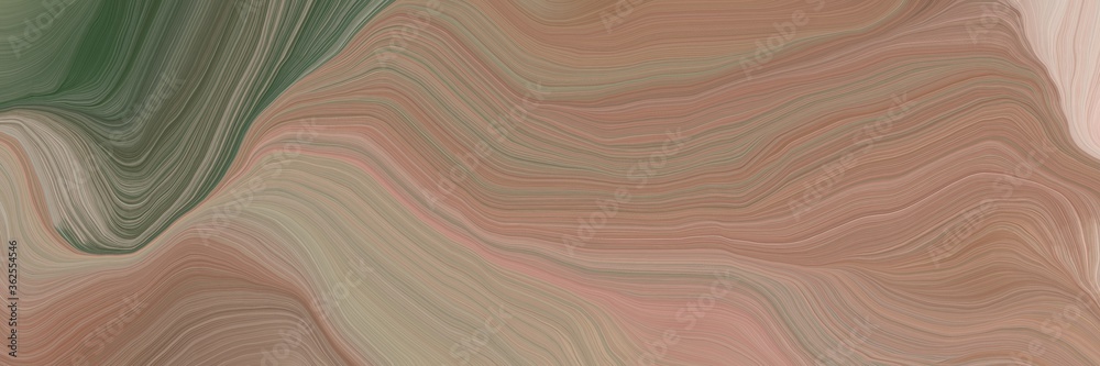 Poster inconspicuous header with colorful modern soft curvy waves background illustration with gray gray, dark olive green and silver color
