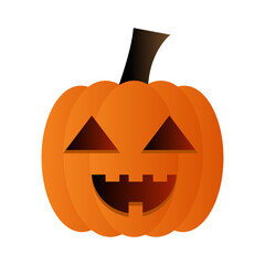 Halloween pumpkin on white background. Orange pumpkin with smile