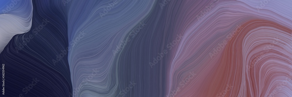 Poster unobtrusive header with elegant modern curvy waves background design with dim gray, light slate gray and very dark blue color