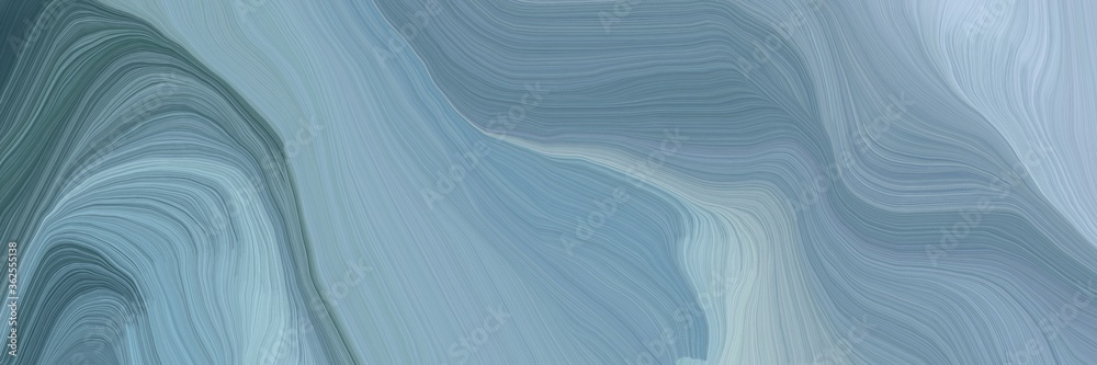 Poster unobtrusive banner with elegant modern soft swirl waves background design with light slate gray, dark slate gray and light steel blue color