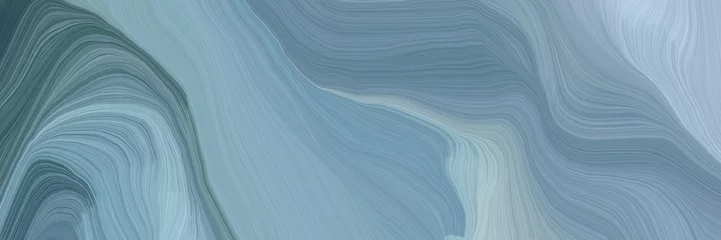 Deurstickers unobtrusive banner with elegant modern soft swirl waves background design with light slate gray, dark slate gray and light steel blue color © Eigens