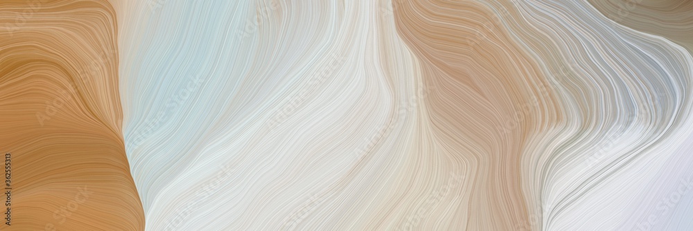 Poster inconspicuous header with elegant modern soft swirl waves background illustration with pastel gray, light gray and peru color