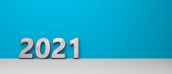 abstract happy near year 2021 symbol - 3D Illustration