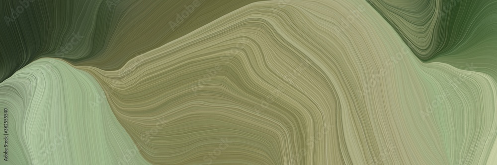 Aufkleber inconspicuous header with colorful modern curvy waves background design with gray gray, dark slate gray and tan color