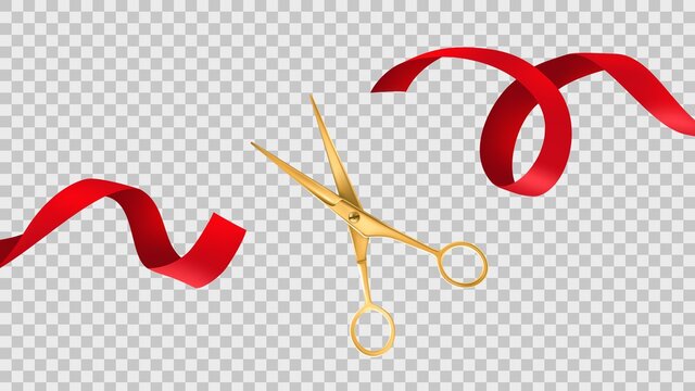 Ribbon and Scissors on White Background Stock Photo - Image of cutting,  finish: 120063346