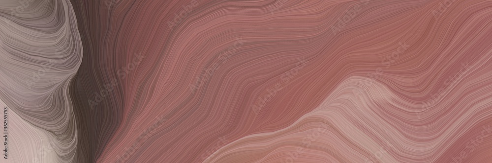 Poster inconspicuous colorful modern curvy waves background illustration with pastel brown, old mauve and p