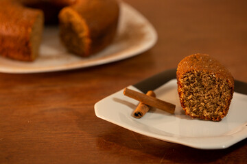 healthy food. slice of Brazilian natural yogurt cake